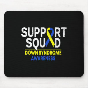 Support Squad Down Syndrome T21 Awareness Blue Yel Mouse Pad