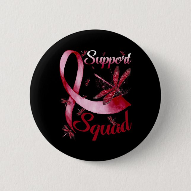 Support Squad Dragonfly Brain Aneurysm Awareness  Button (Front)