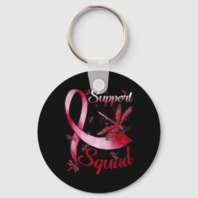 Support Squad Dragonfly Brain Aneurysm Awareness  Keychain (Front)