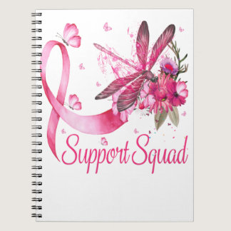 Support Squad Dragonfly Breast Cancer Awareness Notebook