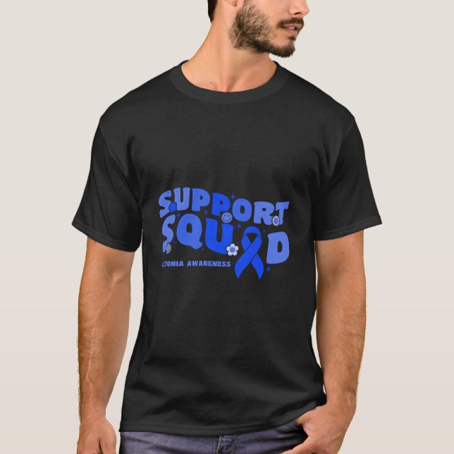 Support Squad Dystonia Awareness Ribbon Fighter Ho T-Shirt (Front)