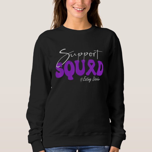 Support Squad Eating Disorder Awareness Purple Rib Sweatshirt (Front)
