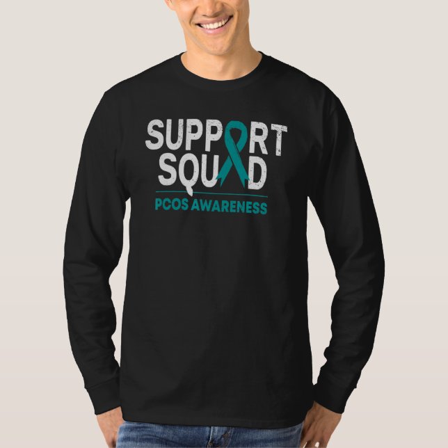 Support Squad Family Team Pcos Awareness Month Tea T-Shirt (Front)