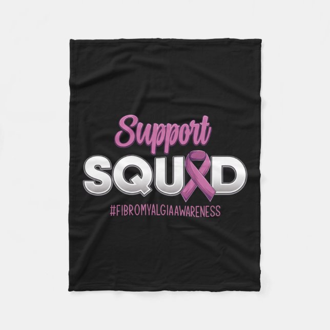 Support Squad Fibromyalgia Awareness Warrior For M Fleece Blanket (Front)