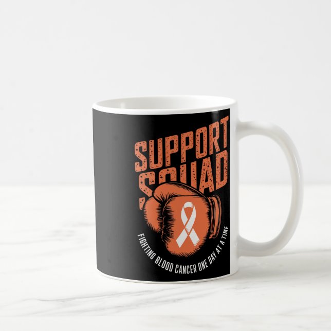 Support Squad Fighting Blood Cancer Awareness Oran Coffee Mug (Right)