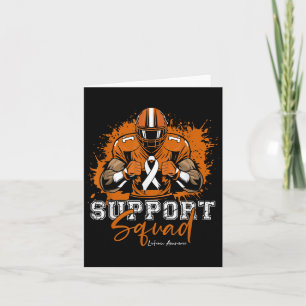 Support Squad Football Orange Ribbon Leukemia Awar Card