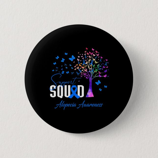 Support Squad For Alopecia Awareness  Button (Front)