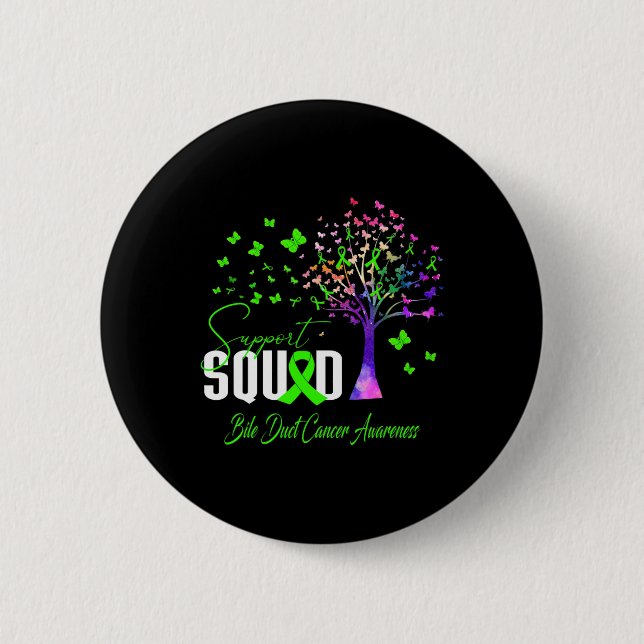 Support Squad For Bile Duct Cancer Awareness  Button (Front)