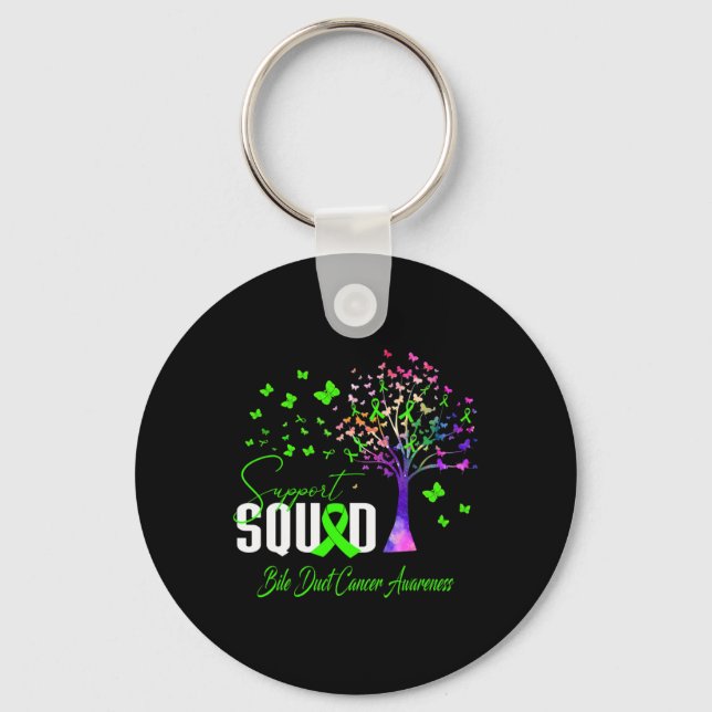 Support Squad For Bile Duct Cancer Awareness  Keychain (Front)
