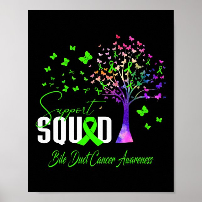 Support Squad For Bile Duct Cancer Awareness  Poster (Front)