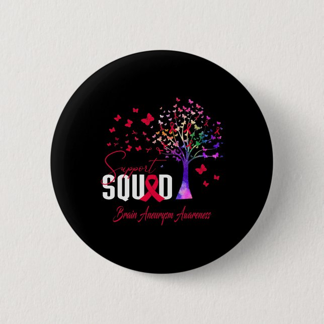 Support Squad For Brain Aneurysm Awareness  Button (Front)