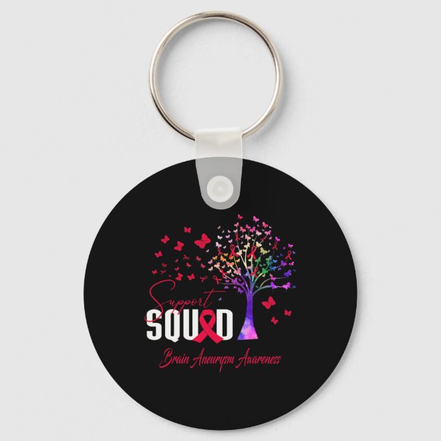 Support Squad For Brain Aneurysm Awareness  Keychain (Front)