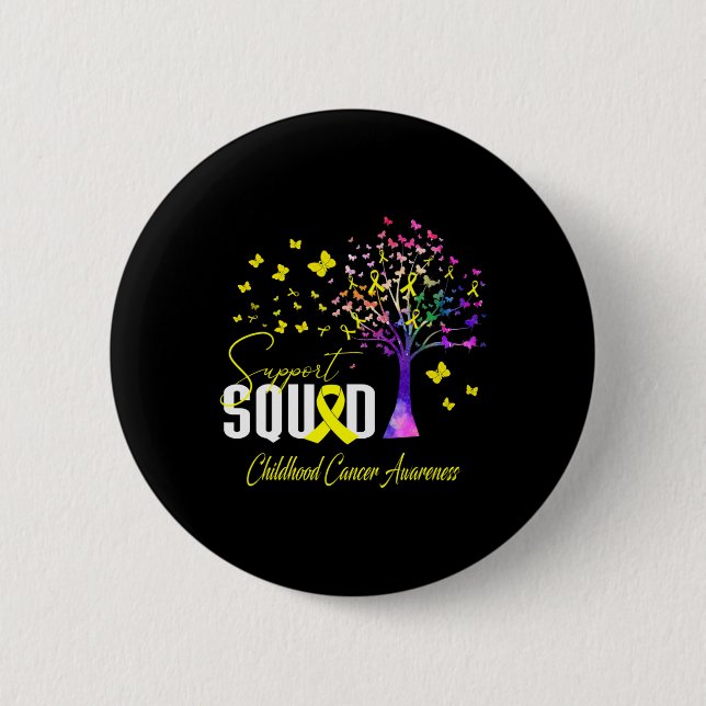 Support Squad For Childhood Cancer Awareness  Button (Front)