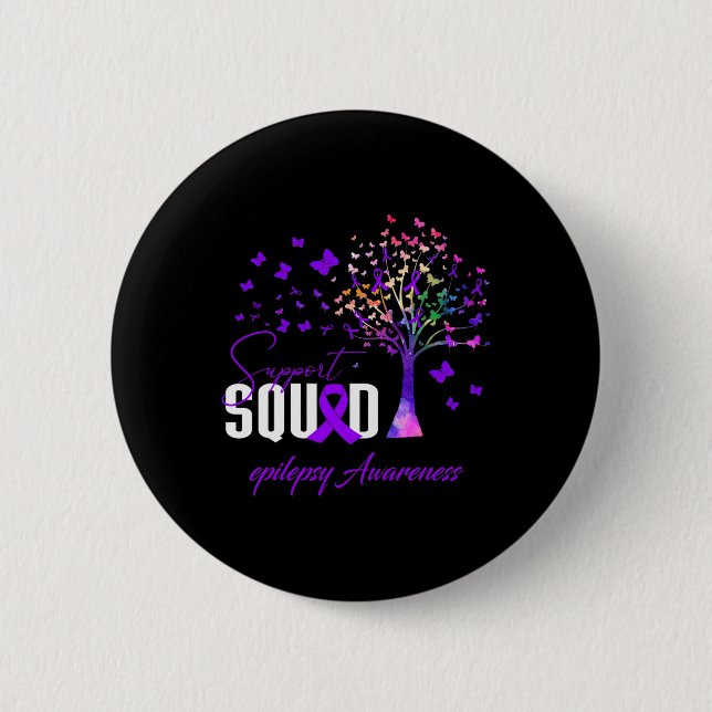 Support Squad For Epilepsy Awareness  Button (Front)