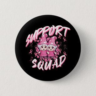 Support Squad Gnome Warrior Breast Cancer Awarenes Button