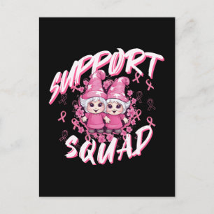 Support Squad Gnome Warrior Breast Cancer Awarenes Postcard