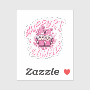 Support Squad Gnome Warrior Breast Cancer Awarenes Sticker