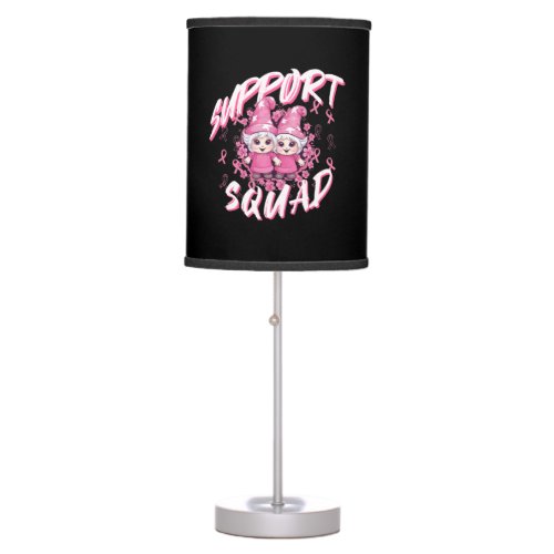 Support Squad Gnome Warrior Breast Cancer Awarenes Table Lamp