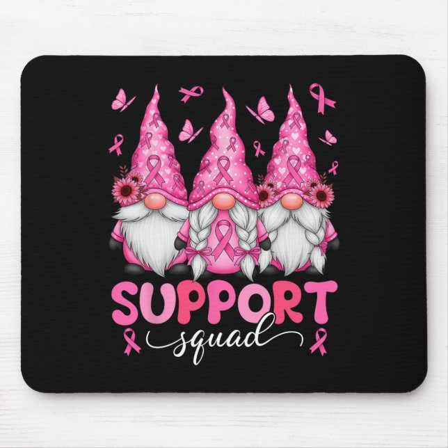 Support Squad Gnomes Breast Cancer Awareness Men W Mouse Pad (Front)