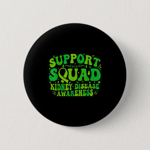 Support squad green ribbon butterfly pkd kidneySup Button