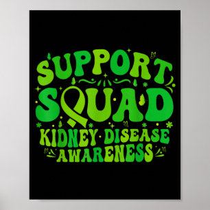 Support squad green ribbon butterfly pkd kidneySup Poster
