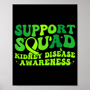 Support squad green ribbon butterfly pkd kidneySup Poster