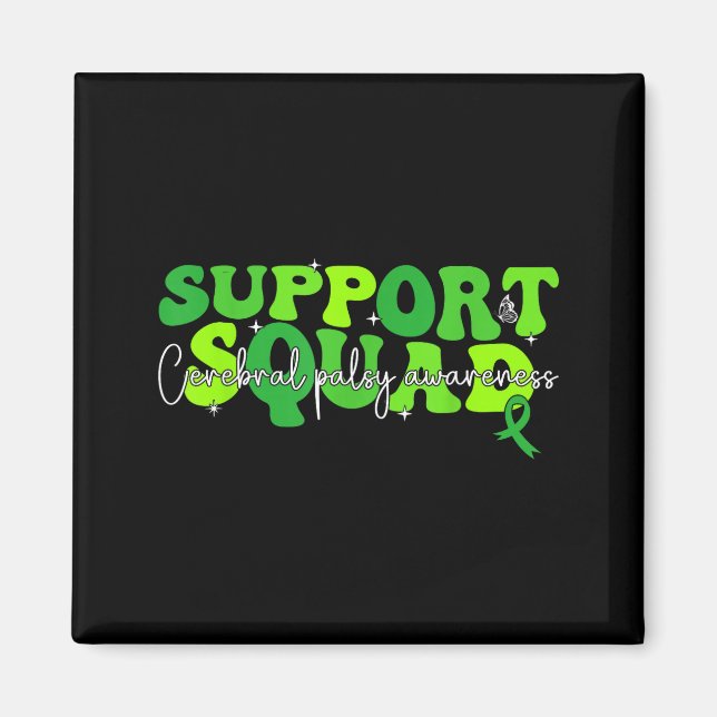 Support Squad Green Ribbon Cerebral Palsy Magnet (Front)