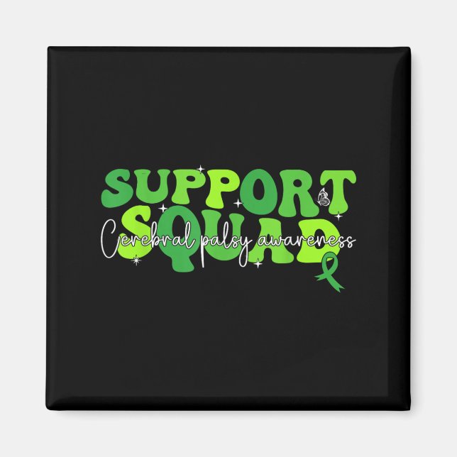 Support Squad Green Ribbon Cerebral Palsy Magnet (Front)