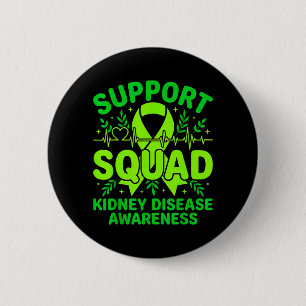 Support Squad Green Ribbon Kidney Disease Button