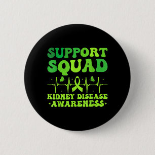 Support Squad Green Ribbon _ Kidney Disease Button
