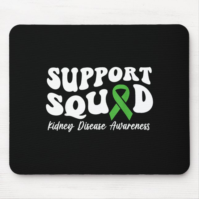 Support Squad Green Ribbon Kidney Disease Mouse Pad (Front)