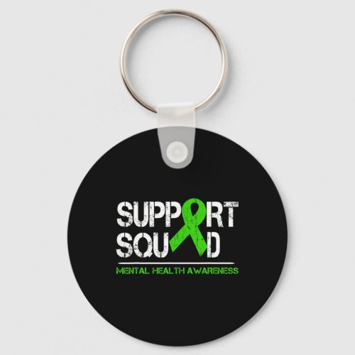 Support Squad Green Ribbon Mental Health Awareness Keychain