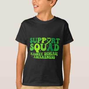 Support Squad Green Ribbon PKD Kidney Disease T-Shirt