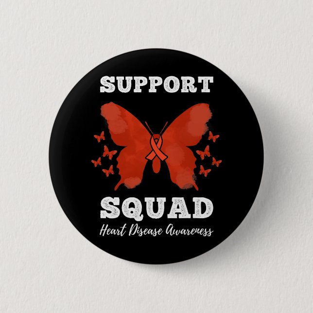 Support Squad Heart Disease Awareness  Button (Front)