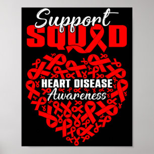 Support Squad Heart Disease Awareness Heart &amp;  Poster