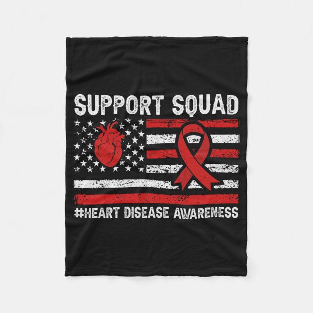 Support Squad Heart Diseases Awareness Month Ameri Fleece Blanket (Front)