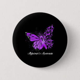Support Squad Heimer Butterfly Purple Ribbon Button