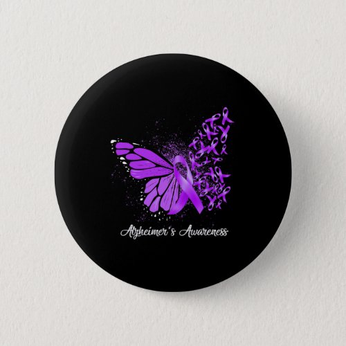 Support Squad Heimer Butterfly Purple Ribbon  Button