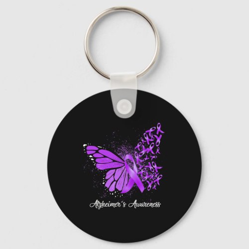 Support Squad Heimer Butterfly Purple Ribbon  Keychain