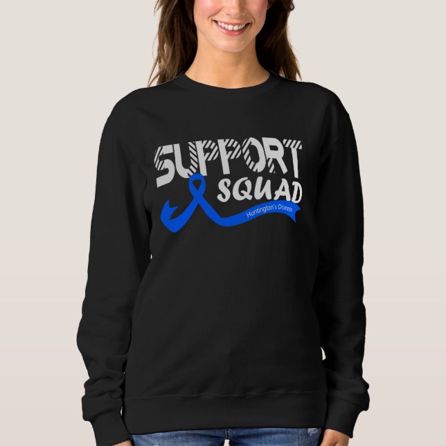Support Squad Huntingtons Disease Awareness Ribbon Sweatshirt (Front)