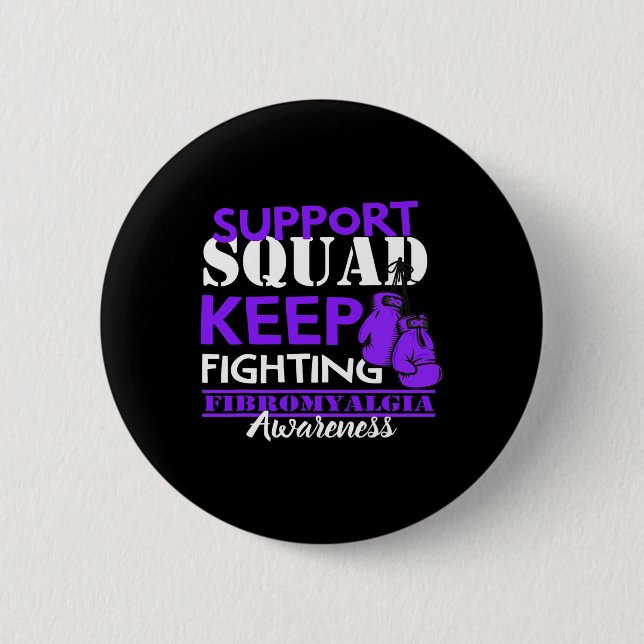 Support Squad I Chronic Pain Response Fibromyalgia Button (Front)