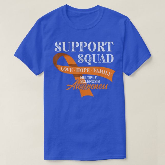 Support Squad I ED MS Multiple Sclerosis Awareness T-Shirt (Design Front)