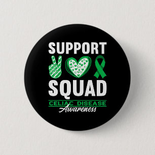 Support Squad I Gluten Free Coeliac Celiac Disease Button
