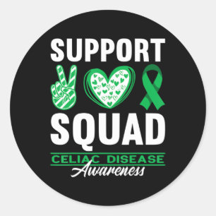 Support Squad I Gluten Free Coeliac Celiac Disease Classic Round Sticker