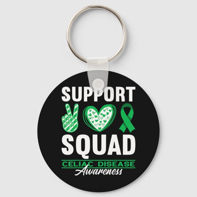 Support Squad I Gluten Free Coeliac Celiac Disease Keychain (Front)