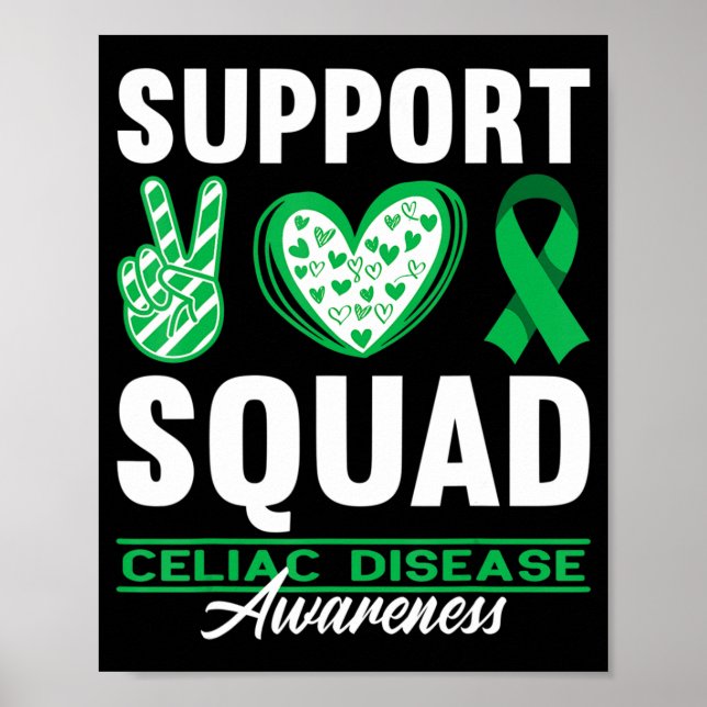 Support Squad I Gluten Free Coeliac Celiac Disease Poster (Front)