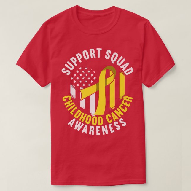 Support Squad I Gold Awareness Ribbon I Childhood  T-Shirt (Design Front)