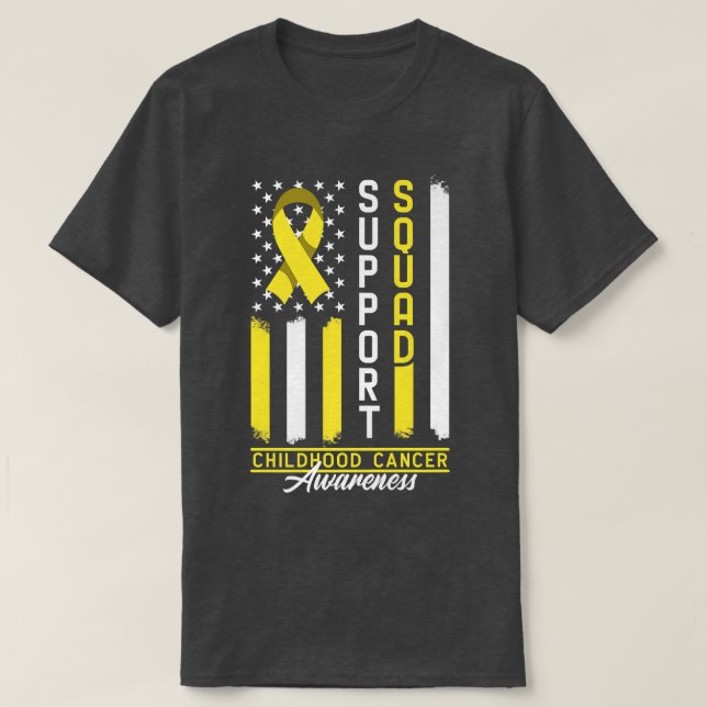 Support Squad I Gold Awareness Ribbon I Childhood  T-Shirt (Design Front)