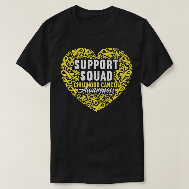 Support Squad I Gold Awareness Ribbon I Childhood  T-Shirt (Design Front)