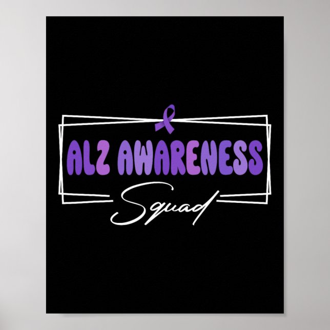 Support Squad I Wear Purple Heimerheimer's Awarene Poster (Front)